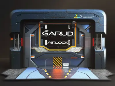 Sci-fi Airlock Gate Low-poly 3D model