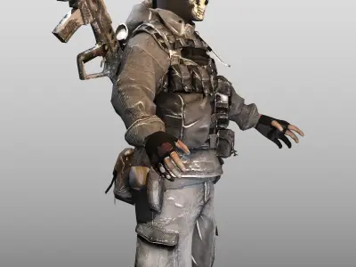 Ghost Soldier Low-poly 3D model