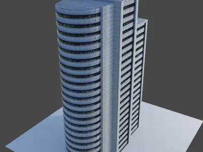 Office Building 1 Low-poly 3D model