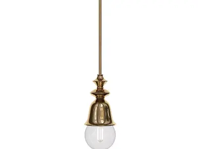 MARLENE brass pendant light with glass globe 3D model