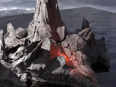 Viking Rune Stone rock 4  3D model