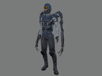 Sci-fi Male Suit Low-poly 3D model