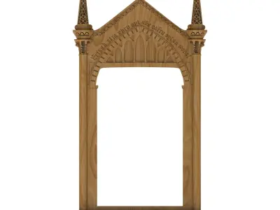 Carved picture frame STL 3D model 137