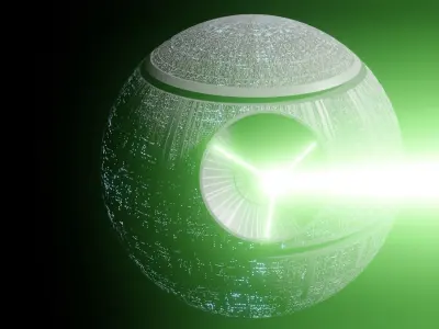 Death Star 3d model and laser canon Free 3D model