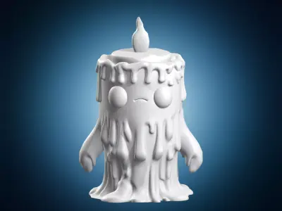 Melting Candle Ghost Character Toy 3D print model