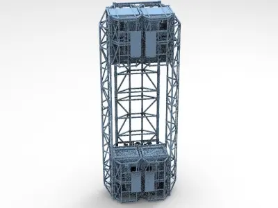 Sci Fi Ship Docking Gridding 5 3D model