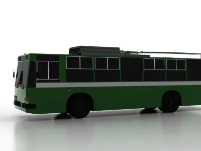 Trolleybus JUMZ-T1P Low Low-poly 3D model