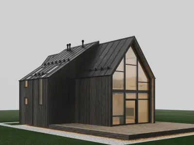 Black Barn House 3D model