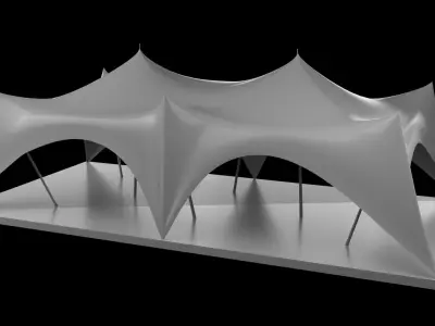 Crown tent Low-poly 3D model