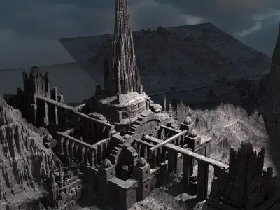 Mars Temples Towers 3D model