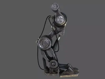sci fi robot leg Low-poly 3D model