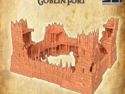 Modular Goblin Fort Tabletop Terrain 28 MM 3D print model