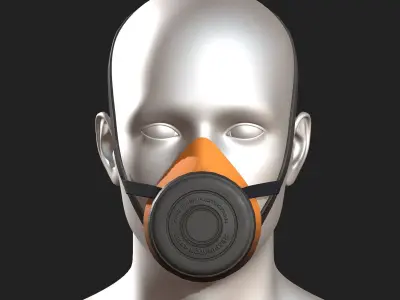 Gas mask protection futuristic technology fantasy  Low-poly 3D model