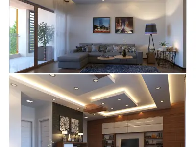 Highly detailed interior scene 3d model  Low-poly 3D model