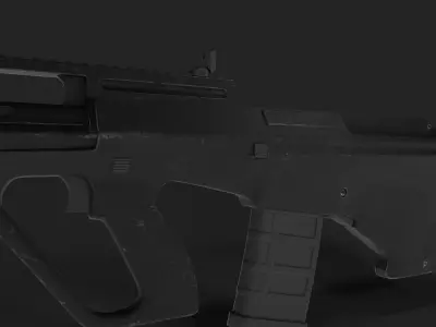Sci-fi STEYR AUG A3 Low-poly 3D model