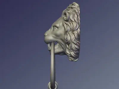 Lion Door knob 3D print model