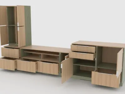 tv stand 64 Low-poly 3D model