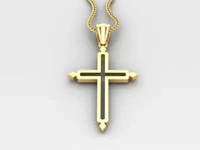 High Cross Pendant Light Gold 18K 4CP040 3D print model