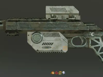 sci-fi gun 3D model 23