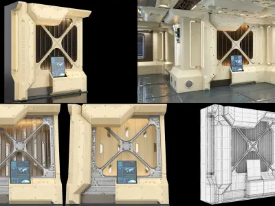  Sci-fi Interior Space Station Collection PBR 