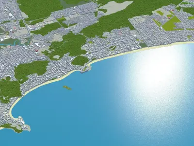 Guaruja Brazil Low-poly 3D model