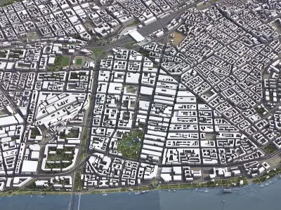 Harbin - 3D City Model Low-poly 3D model