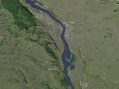 Portland Oregon USA - city and urban 3D model