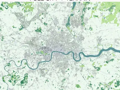 London with Terrain 3D model