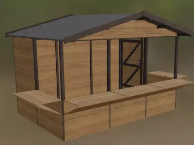 christmas market house Low-poly 3D model