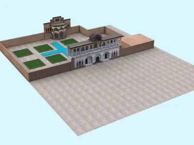 Khosro Abad Mansion Low-poly 3D model