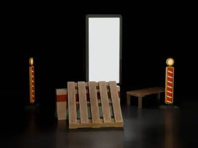 Street Props Low-poly 3D model