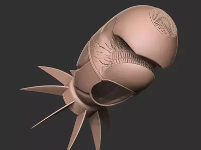 Sci-Fi Alien Helmet High Detail 3D print model