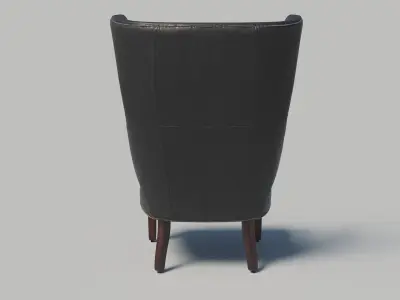 Hemet Wingback Chair Low-poly 3D model