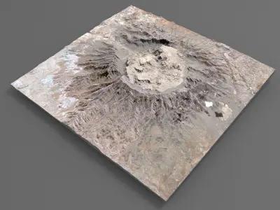Mountain landscape Crater 3D model