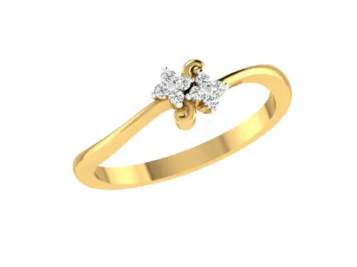 Solitaire Women Engagement Wedding Bypass Rings 3D print model order