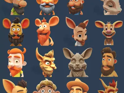 Whimsical Woodland Creatures - Premium 3D Character Collection 3D print model
