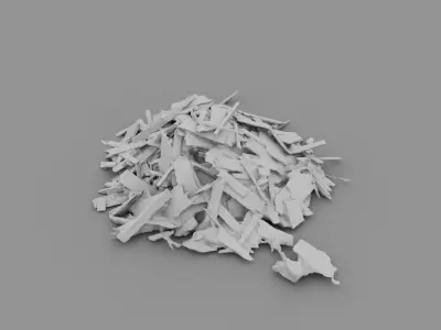 Construction work some damaged wood  3D model