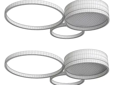Twine circular led ceiling light Low-poly 3D model