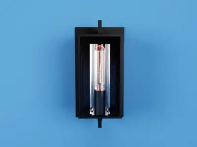 Black Metal Sconce Light Fixture 3D model