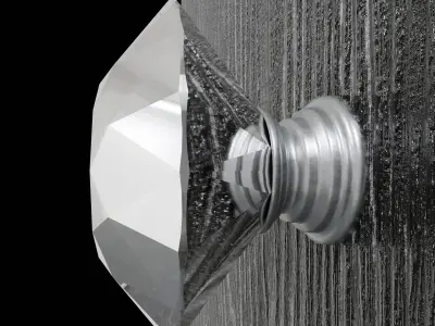 Handles glass door knob with diamond Free low-poly 3D model