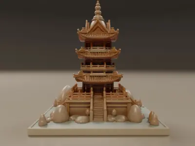 chinese temple 3D print model purchase