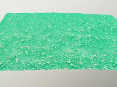 Pebble soil photoscanned 3D model