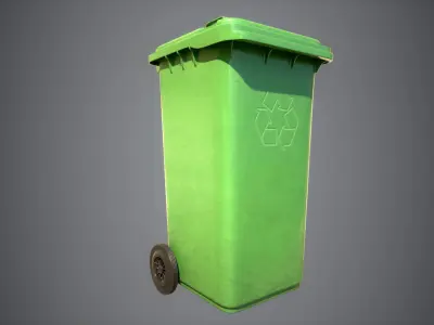 Recycle Bin Low-poly 3D model