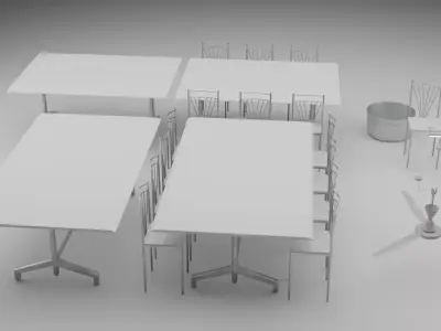 College Cantin Set 3D model