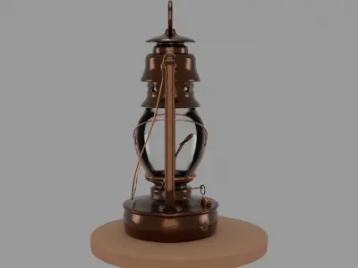 Old lantern 3D model Low-poly 3D model