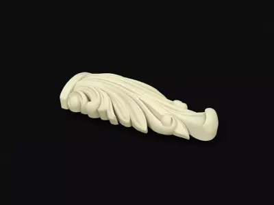 pilaster ornately carved door handle 3D model