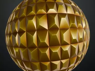 Golden Metal Pattern PBR Seamless Texture