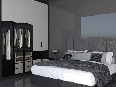 Shadow line Elegance Bed Set - Smart Dark  3D model