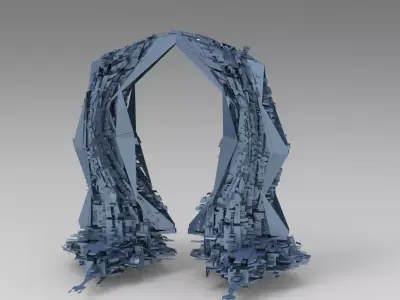 Hydra Claw sci fi rock 3 Low-poly 3D model