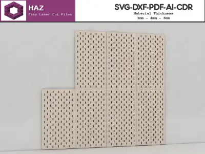 Laser Cut Pegboard Wall 081 3D print model